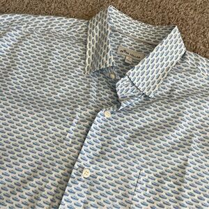 Peter Millar Convertible Car Short Sleeve Button Down Shirt